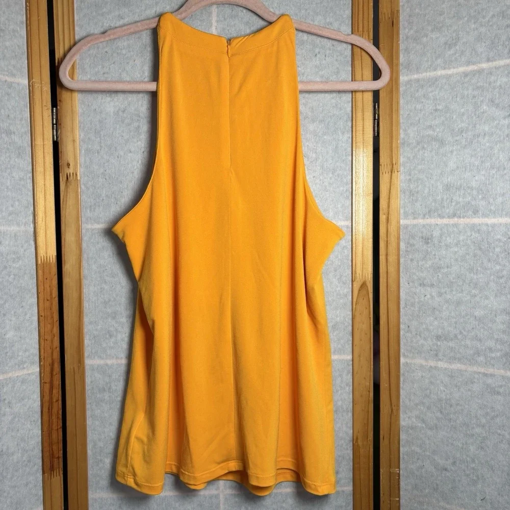 Michael Michael Kors Womens‎ Top Size M Yellow Tank Blouse Tortoise Chain Strap